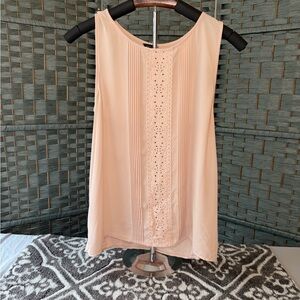 Ann Taylor Light Pink Lace Panel Tank Top
